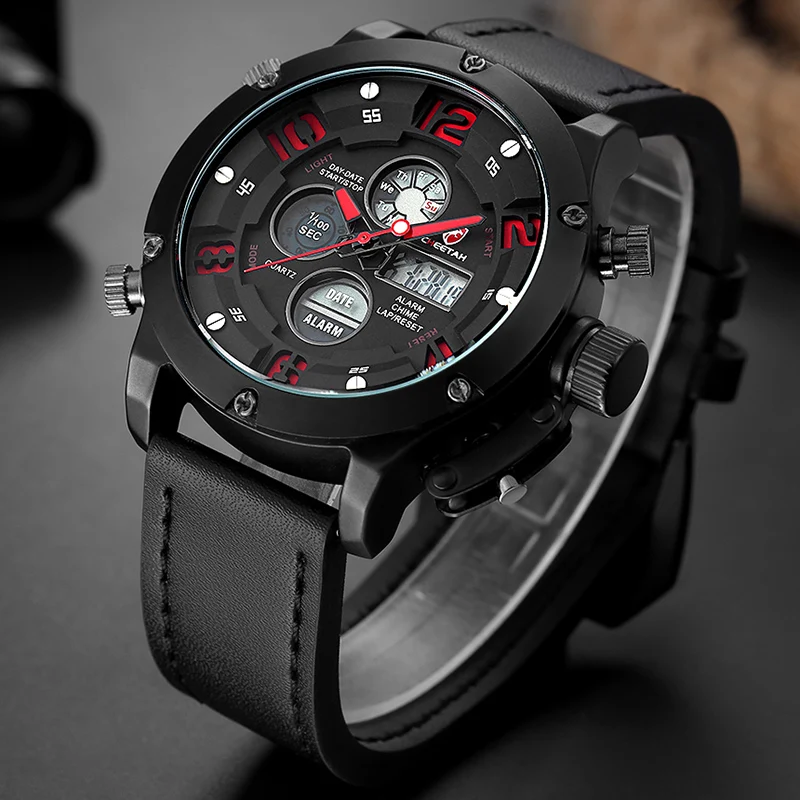 2017 New Luxury Top Brand CHEETAH Fashion Sports Men's Quartz Digital LED Clock Men Army Military Wrist watch Relogio Masculino |