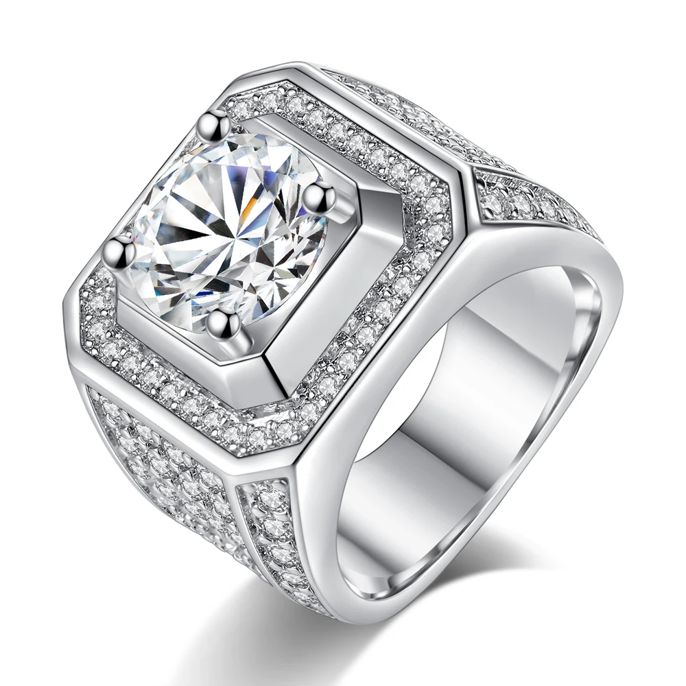 Fashion jewelry sterling silver ring. Solid Silver Ring square Zircon ZCTFFPPM | Украшения и аксессуары