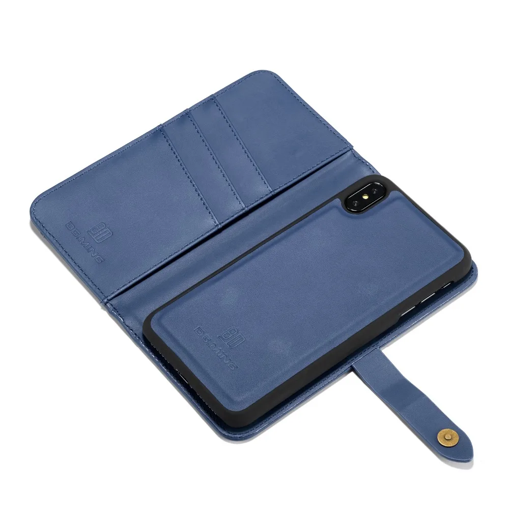 Роскошный кожаный чехол кошелек для iPhone XS MAX Folio съемный магнитный телефона из