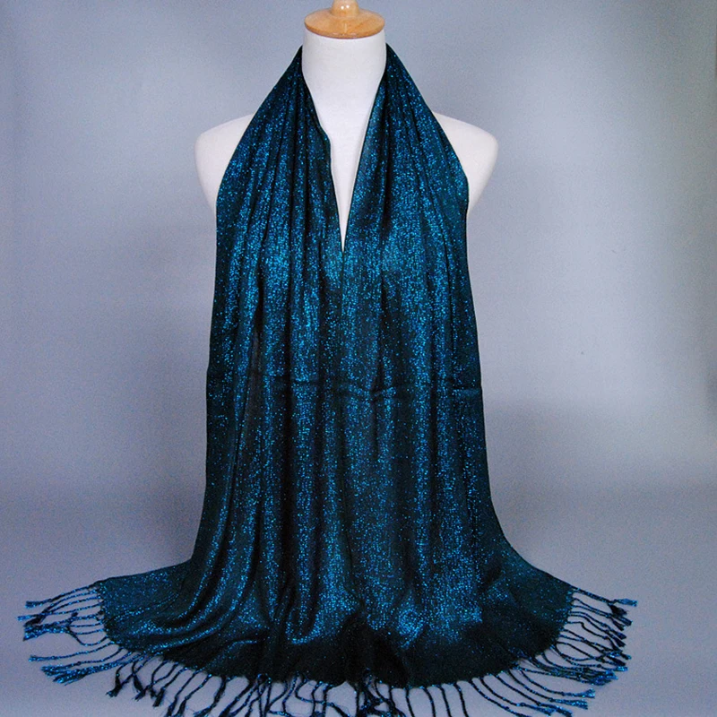 Шарф с кисточками золотой шелковый шарф в этническом стиле хлопковый для женщин