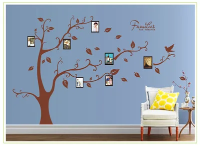 Большая европейская коричневая фоторамка в виде дерева виниловые настенные