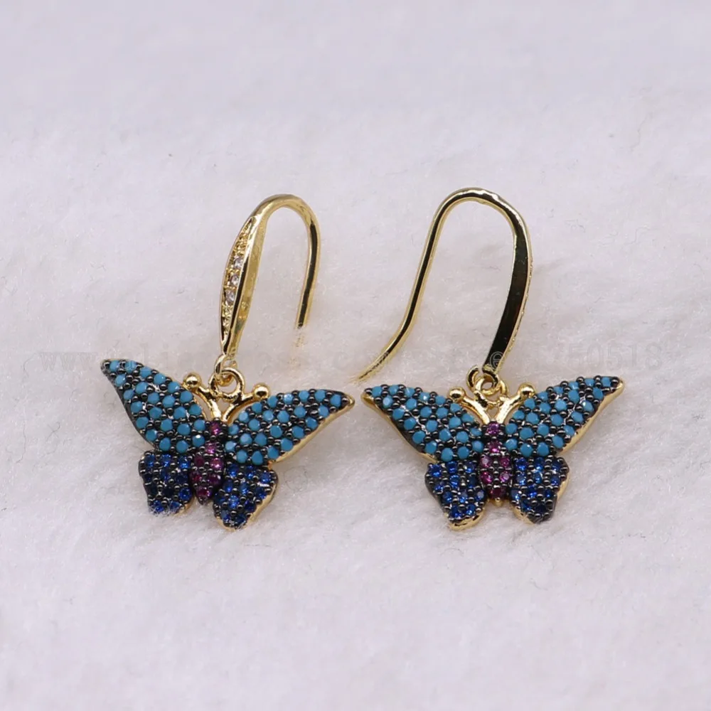 5 pairs tiny butterfly earrings colorful Insects fly Bee hook for lady insect bugs jewelry Earrings 3231 | Украшения и аксессуары