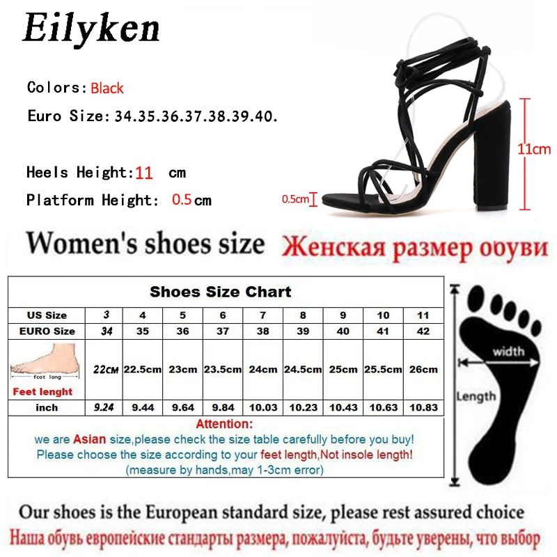 Eilyken/женские босоножки с ремешком на щиколотке очень высоком каблуке Летняя
