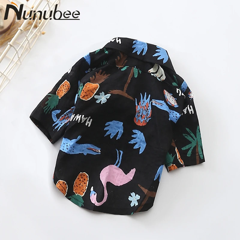 Nunubee Весенняя новая одежда для собак Модная рубашка с тропическим ананасом