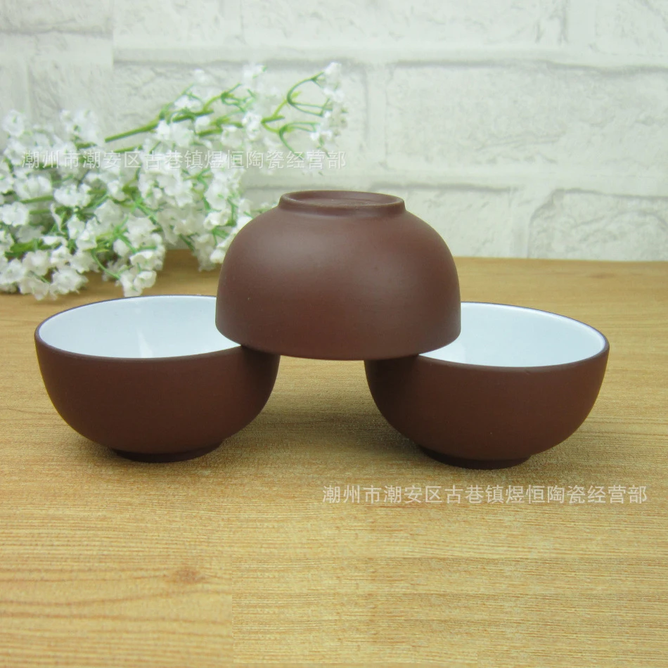 Горячая Распродажа 6 шт. Фиолетовый Глиняный чайный набор емкость 55 мл чайные