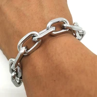 mens hip hop stainless steel punk rock bracelet brake chain mens bracelet womens jewelry