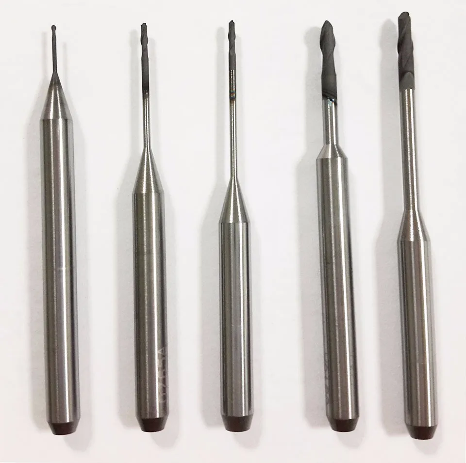 10 шт. Roland зубные cad-cam циркония Endmill карбида бора, 0.6 мм, 1.0 мм, 2.0 мм, зубные лаборатории циркония фрезерные инструменты для воска, pmma