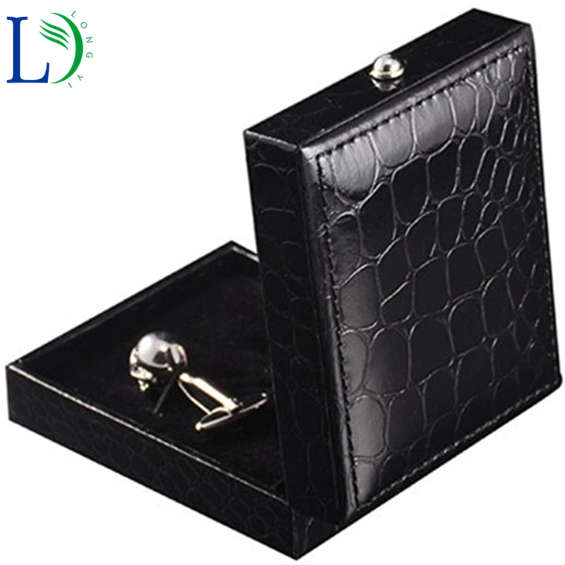 

2018 Высококачественная полиуретановая коробка для запонок 1 пара роскошная коробка для ювелирных украшений коробка для запонок чехол для хр...