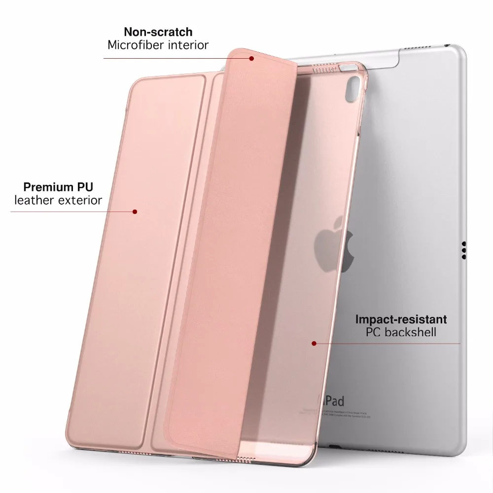 Чехол MoKo для iPad Pro 10 5 тонкий легкий умный чехол подставка с полупрозрачной