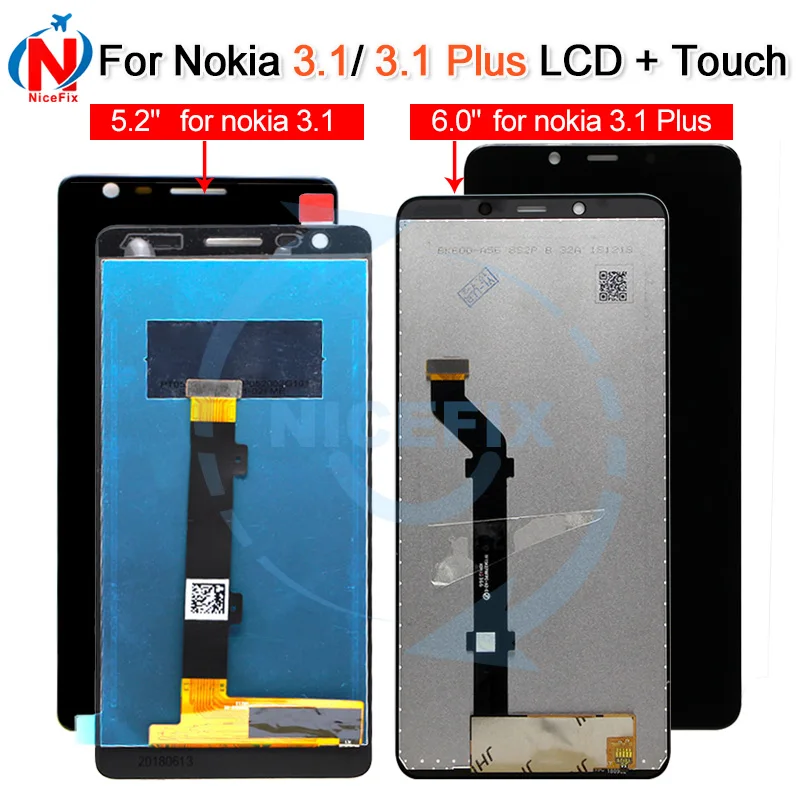 Для Nokia 3 1 Plus ЖК-дисплей и сенсорный экран дигитайзер TA 1049 1057 1063 1070 сменная сборка