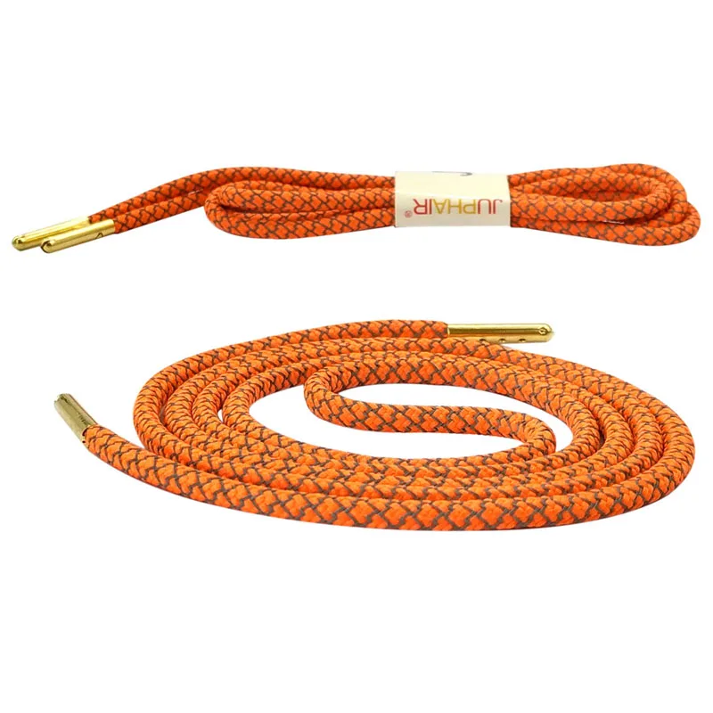 Juphair 60-160 см золотистого цвета с металлическим наконечником с фактурой спортивные шнурки 3м Reflective круглые шнурки для ботинок флуоресцентные шнурки для кроссовок веревка для шнурков
