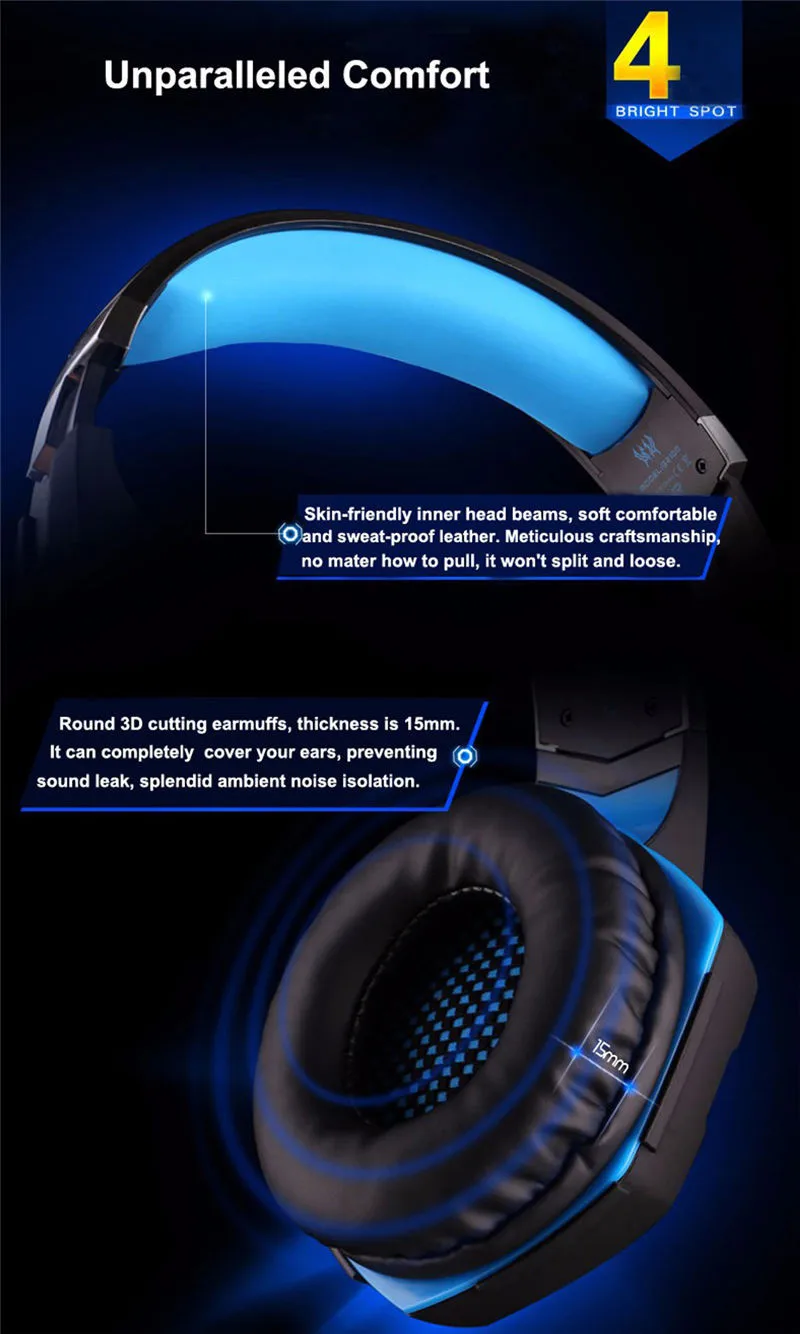 KOTION каждый G210 вибратор Gaming headset вибрации наушники шлем геймер стерео наушники с микрофоном для компьютера PC
