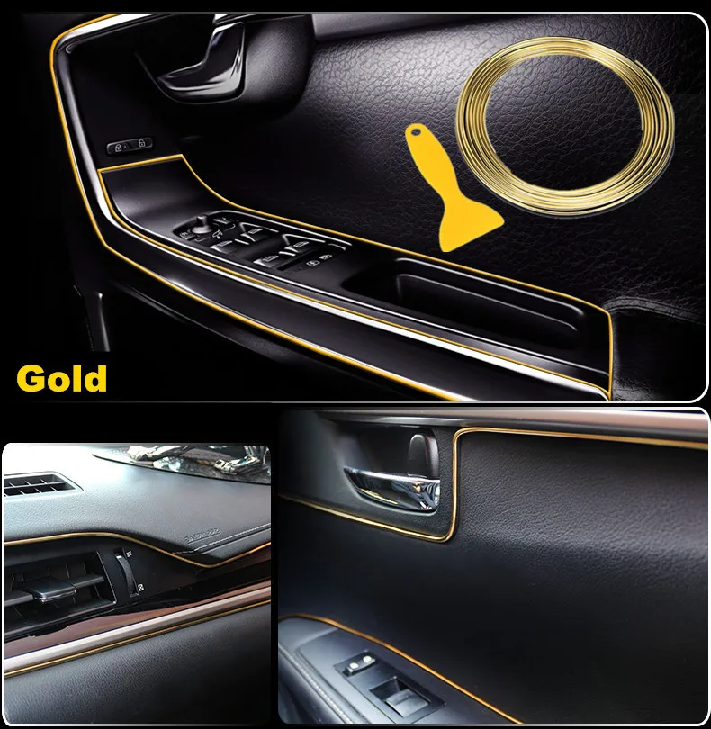 Молдинги для салона автомобиля 5 м декоративные полосы наклейки автомобильный