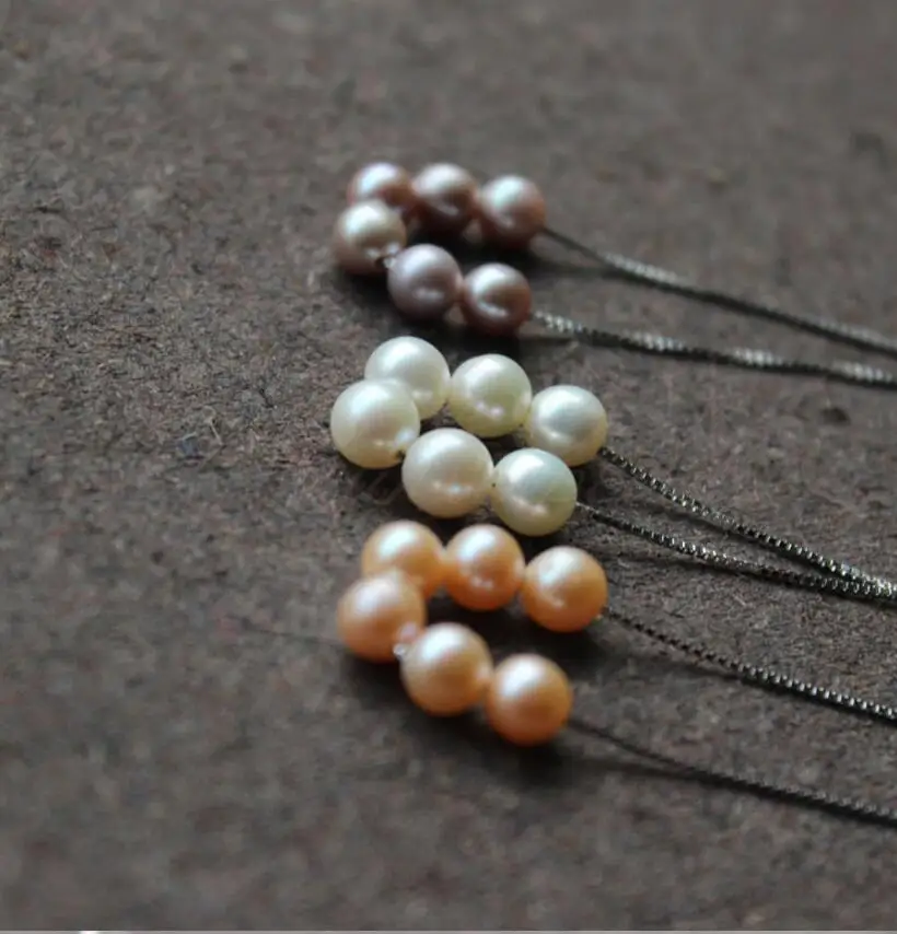 Круг из натурального жемчуга 5 6 мм маленький Чжу Лу Тонг колье с жемчугом и