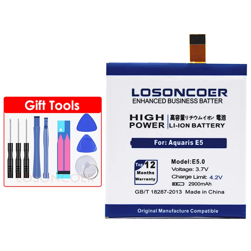 LOSONCOER 2900 mAh E 5,0 Аккумулятор для BQ Aquaris E5 E5 FHD E 5 HD Мобильный телефон литий-ионный аккумулятор отслеживания