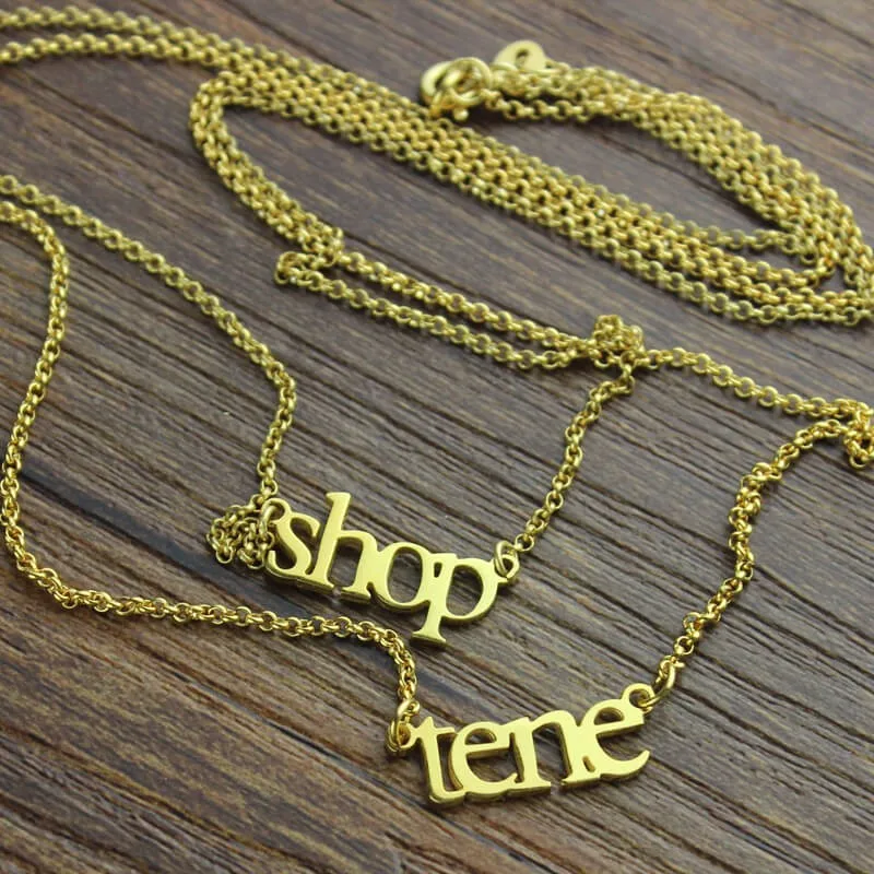 Двухслойное небольшое ожерелье с двумя именами на заказ именная табличка именем