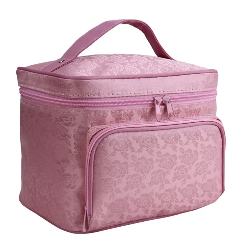 Вместительные профессиональные косметички органайзер с пионами и цветами