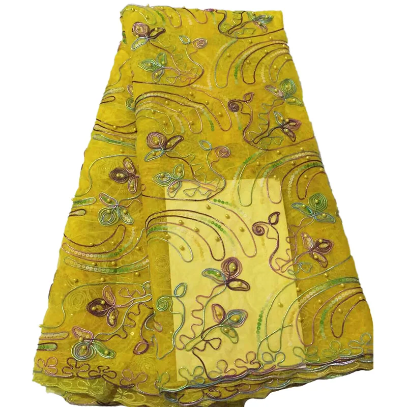 Первоклассный товар красивое Сетчатое кружево с аппликацией и блестками CD52