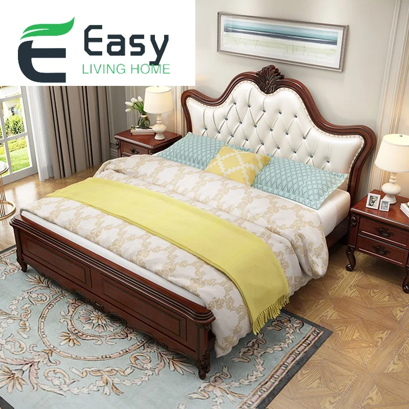 Easyliving 2019 простая европесветильник Роскошная стильная кровать из натуральной