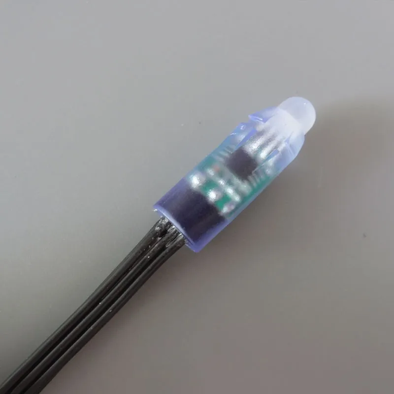 Все черные провода(20AWG) адресуемые DC5V 12 мм через отверстие WS2811 led smart pixel узел, IP68 Номинальная; 50 шт. на прядь