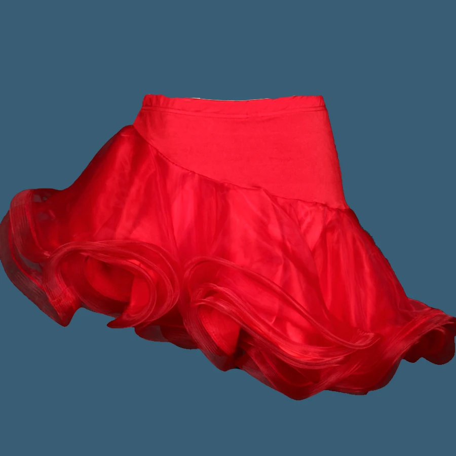 Юбка для латиноамериканских танцев желтая/Розовая/красная/черная