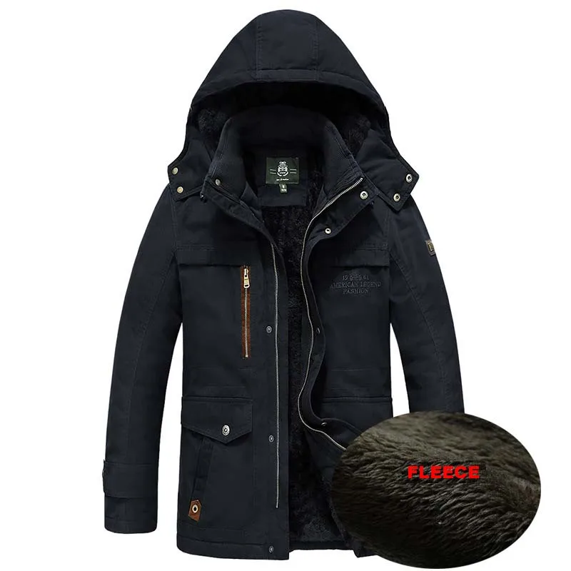 

New Brand Mens Winter Jacket Hooded Coats Cotton Parka Casual Loose Thick Warm Fleece Clothes Male Jackets Big SIze 4XL 5XL