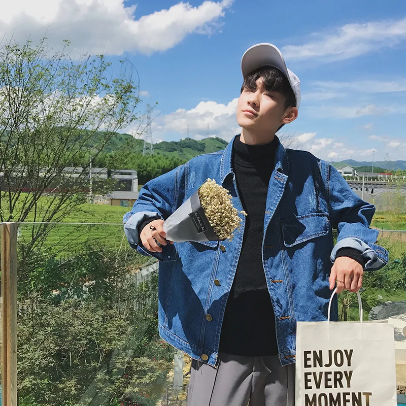 Новинка 2018 весенне осенняя Молодежная Модная Джинсовая куртка высокого качества