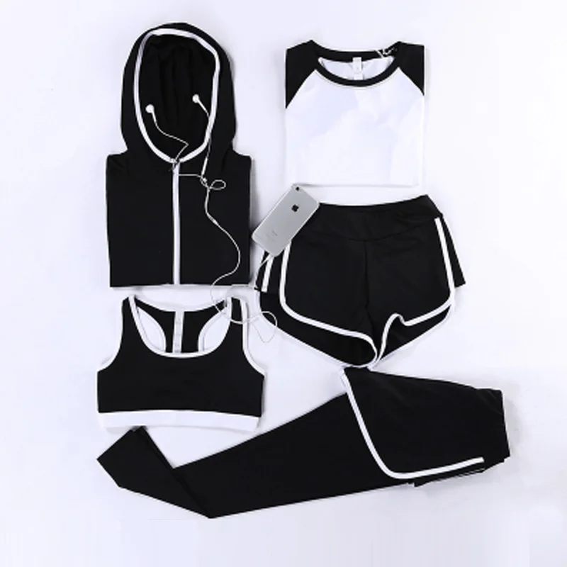 Набор для йоги 5 шт. дышащая Спортивная одежда фитнеса спортивный бюстгальтер