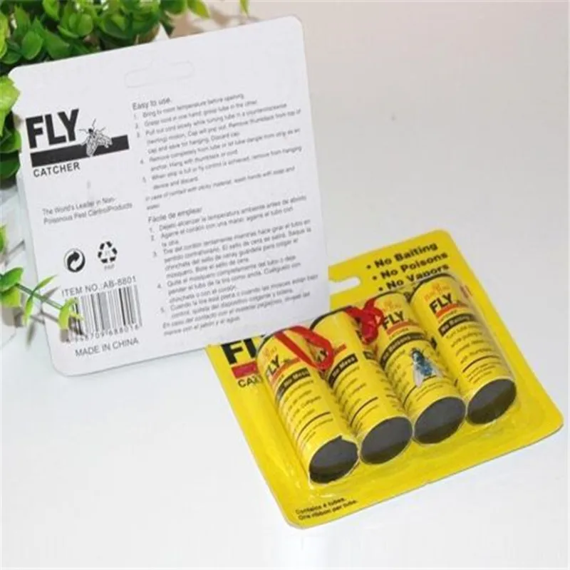 4 рулона насекомых ошибках FLY клей Бумага Catcher ловушка лента полоса липкая