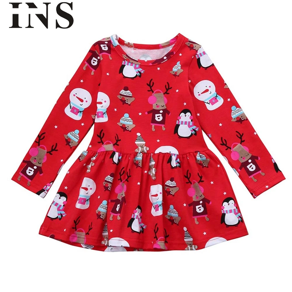 2018 new fashionToddler Kid Baby Girl Christmas Clothes Long Sleeve Pageant Party Princess Dress for children L1025 | Детская одежда и