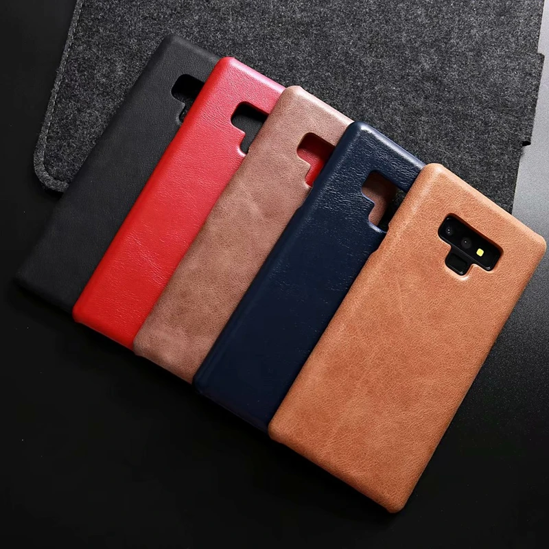 Чехол накладка из натуральной кожи для Samsung Galaxy S8 plus S9 Ультратонкий чехол Note 8