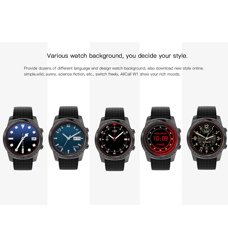 Умные часы ALLCALL W1 с GPS умные 3G 2 ГБ 16 Android AMOLED мужские bluetooth звонки роскошные подарки