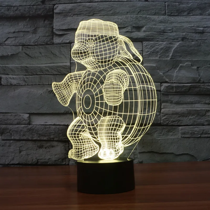 

2017 new colorful turtle 3D LED 3D touch illusion creative gift decoration lamp