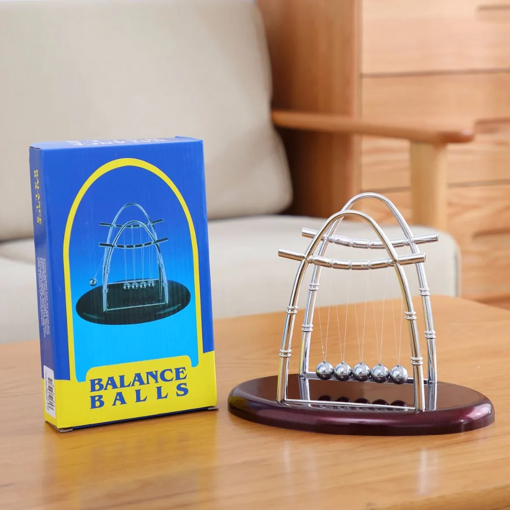 Characteristic Newtons Cradle Hot sale Newton Pendulum Red plastic base Steel ball Kids Educational Toy Desk Home Decor NC-A-S | Дом и сад