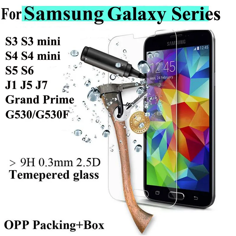 Защитная пленка из закаленного стекла для Samsung Galaxy S6 S5 S4 S3 mini A3 A5 A7 A8 J1 J3 J5 J7 2016 Grand