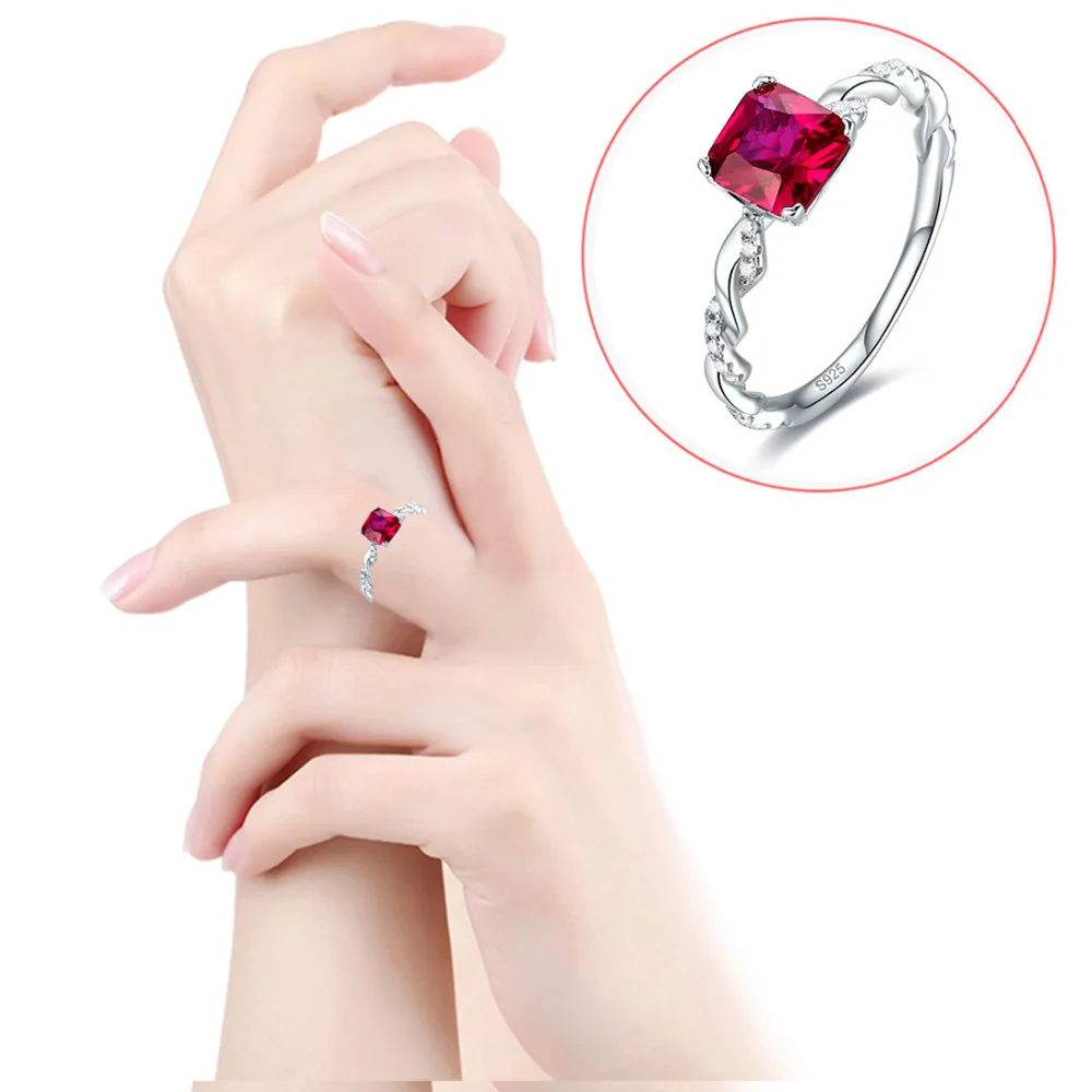 Женское кольцо из серебра 925 пробы с рубином и изумрудом|ring fashion|ring sizering size 6 |