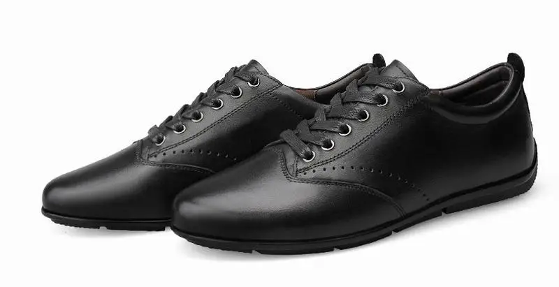 Мужская повседневная обувь из натуральной кожи цвет черный коричневый на