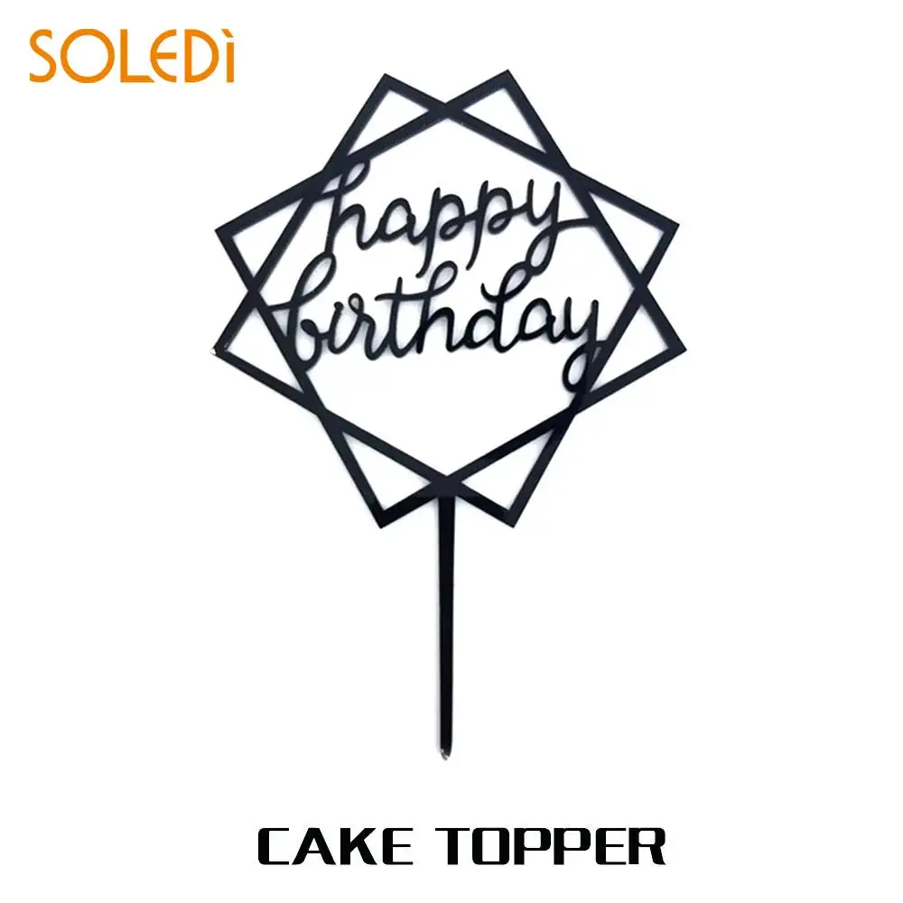 Красивые экологические украшения для торта акриловый топ с днем рождения|Стойки|