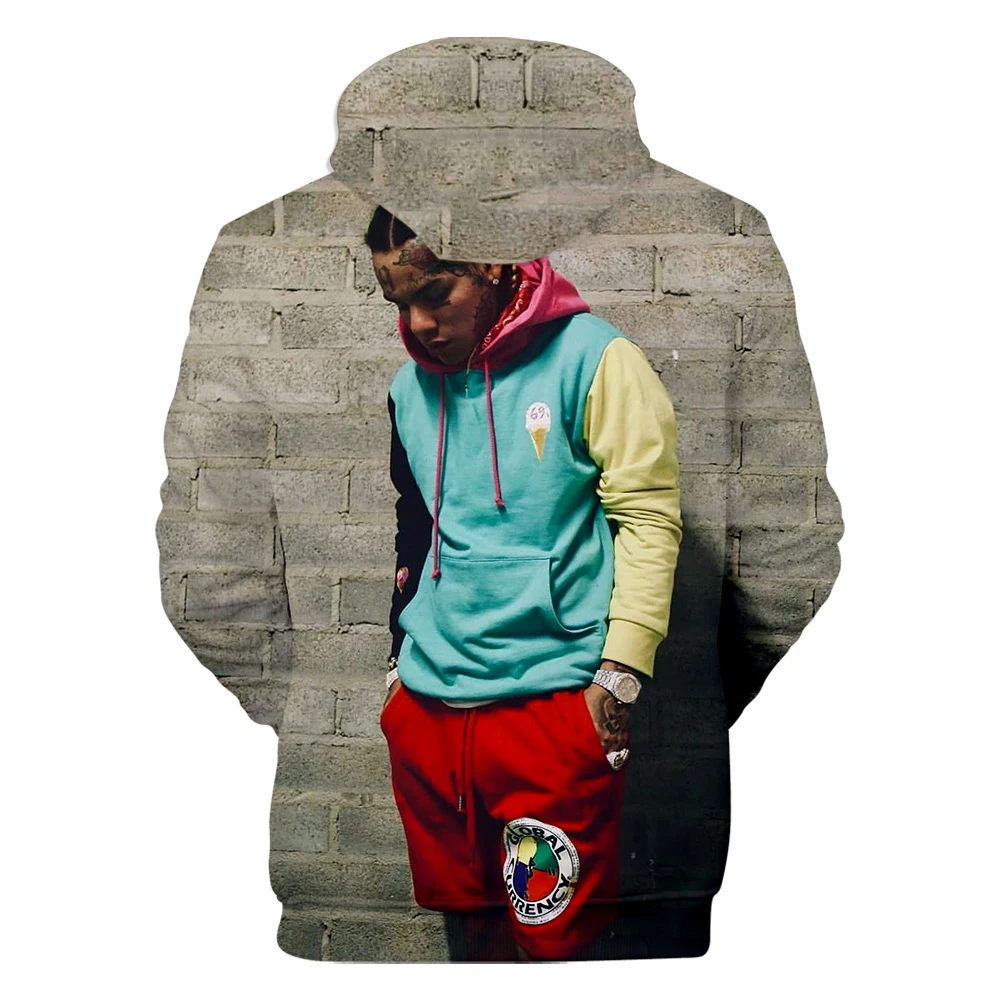 Новинка, 6IX9INE, толстовки с капюшоном, толстовки с 3D принтом для мужчин/wo, мужские свитшоты, Осенние теплые толстовки с 3D принтом, популярное повседневное пальто, топы для мальчиков, размер XXS-4XL