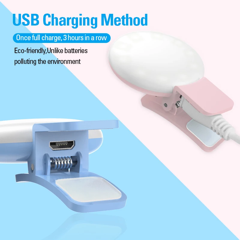 Кольцевой светильник Coolreall Mini Q для селфи портативная Светодиодная лампа с USB