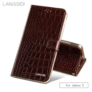 LAGANSIDE phone case Crocodile tabby fold deduction phone case For iPhone 11 X XS SE 2020 cell phone package All handmade custom