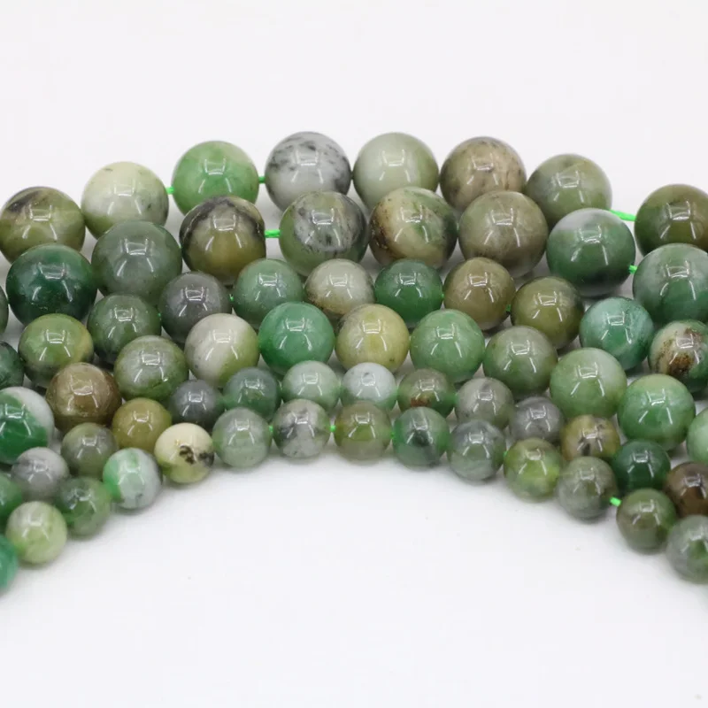 New green 6mm 8mm 10mm round natural Africa stone jades loose beads jaspers for jewelry making findings accessories 15&quot B3472 |
