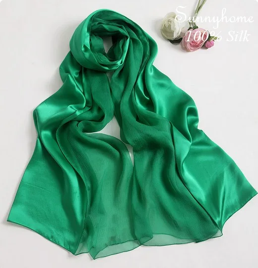

Shawls one piece hijab 100% satin silk scarf famous brand Green patchwork silk pashmina wedding party viscose Ethnic scarves