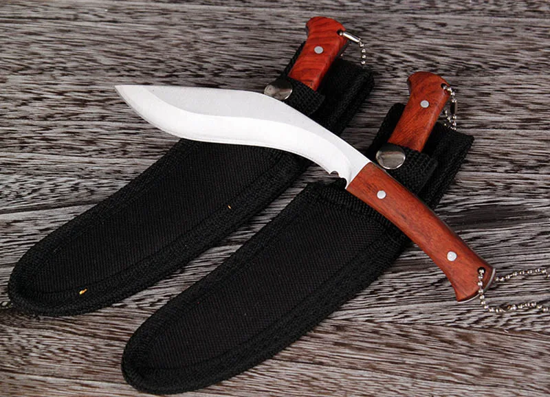 Открытый карманный тактический нож армейский Karambit охотничьи ножи для выживания джунглей фиксированное лезвие Прямые ножи для кемпинга EDC нож для фруктов - Цвет: Silver