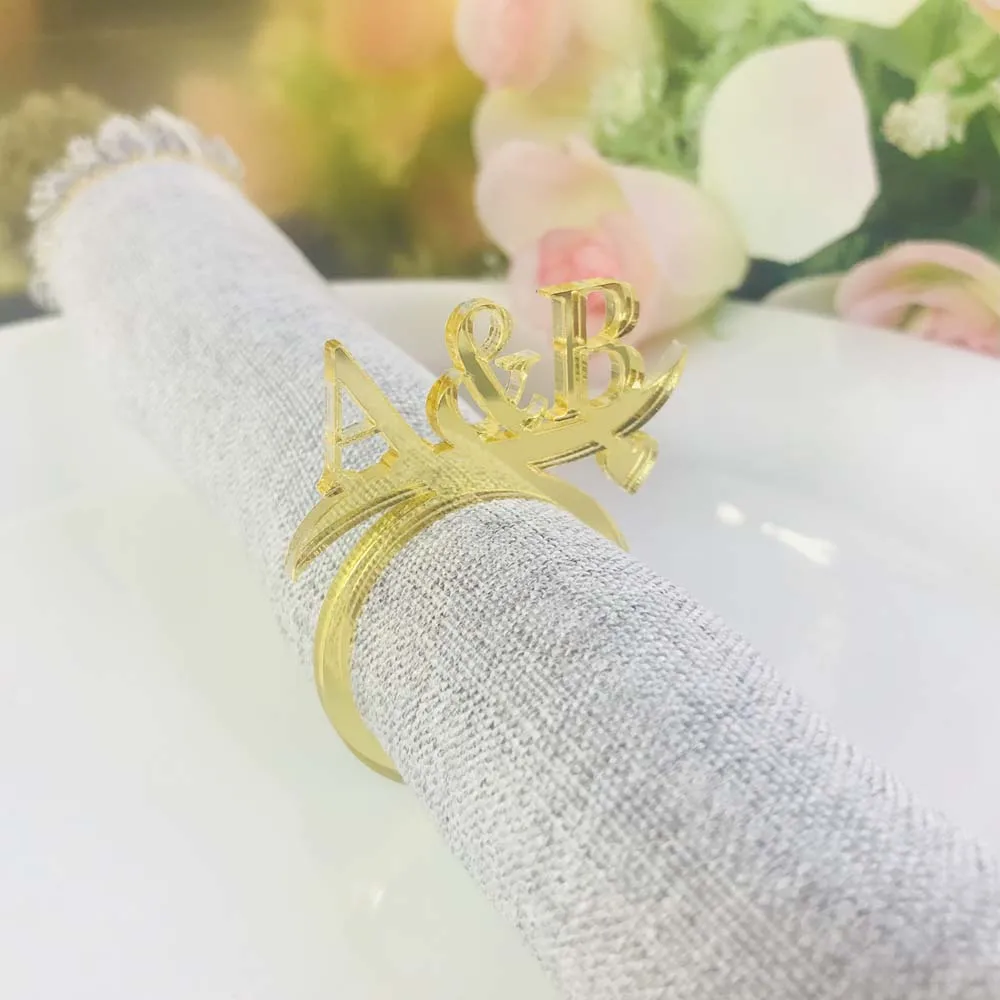 Персонализированные кольца для свадебных салфеток акриловое кольцо с