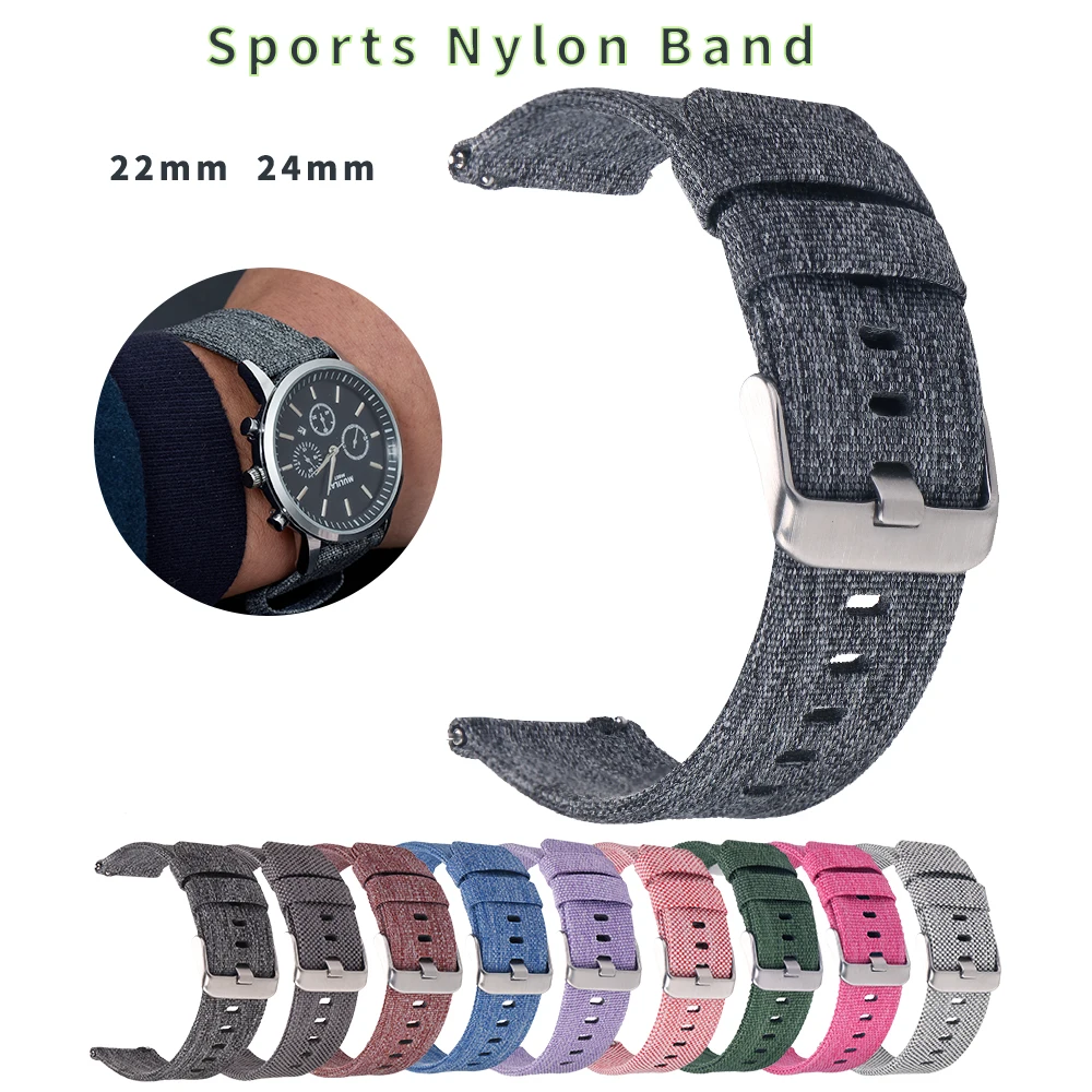 BEAFIRY Quick Release Strap 18mm 20mm 22mm 24mm Breathable Woven Nylon Watch Band Lightweight  Canvas Watchband Different Colors