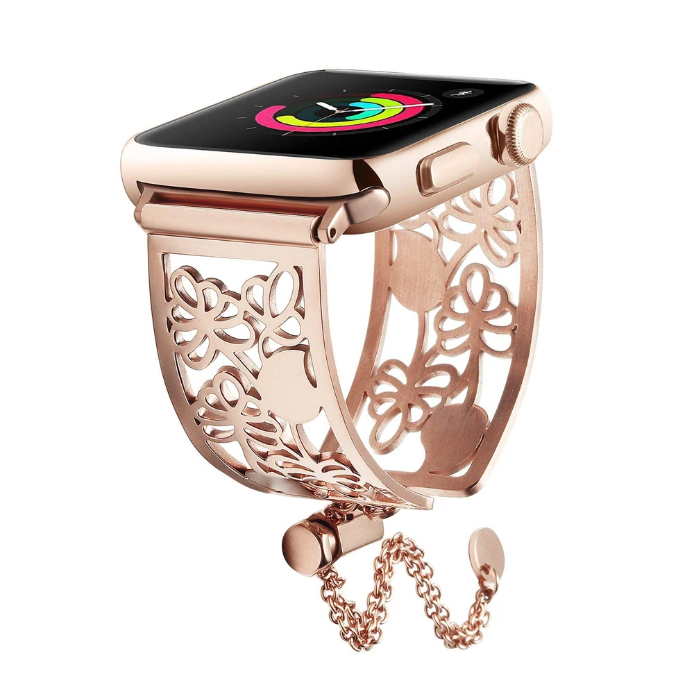 Ремешок из нержавеющей стали для Apple Watch 40 мм 44 42 38 металлический браслет |