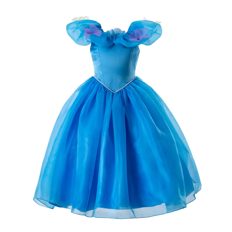 Pettigirl Princess Cosplay Elegant for Girls Dress Cinderella Dresses with Flowers Party Costume Kids Clothes 2020 GD50613-3 | Детская