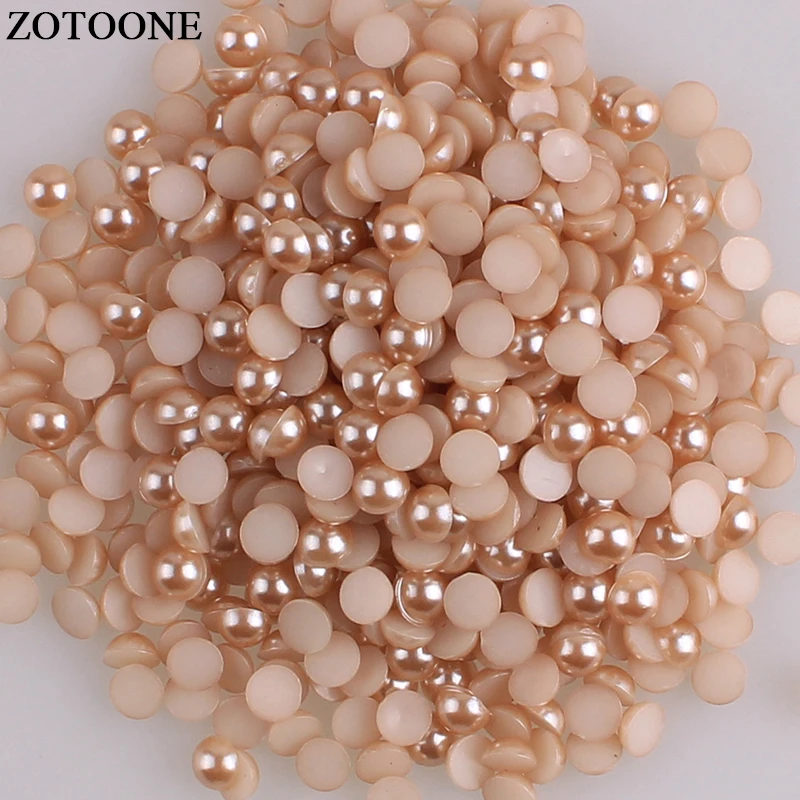 Стразы ZOTOONE с плоской задней частью имитация жемчуга бусины из АБС пластика