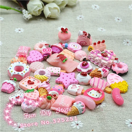 3D Розовый пирог с мороженым кабошоны для украшения конфет плоской задней